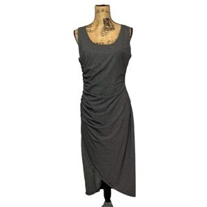 Gibson Latimer Striped Sleeveless Midi Dress L
